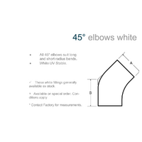 White 45 Degree Elbow - Size 15 - 168mm