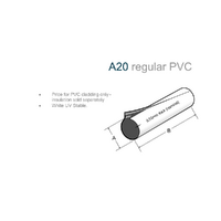 PVC Pipe Cladding A20 White Insulation Jacket - Size 9, 1m